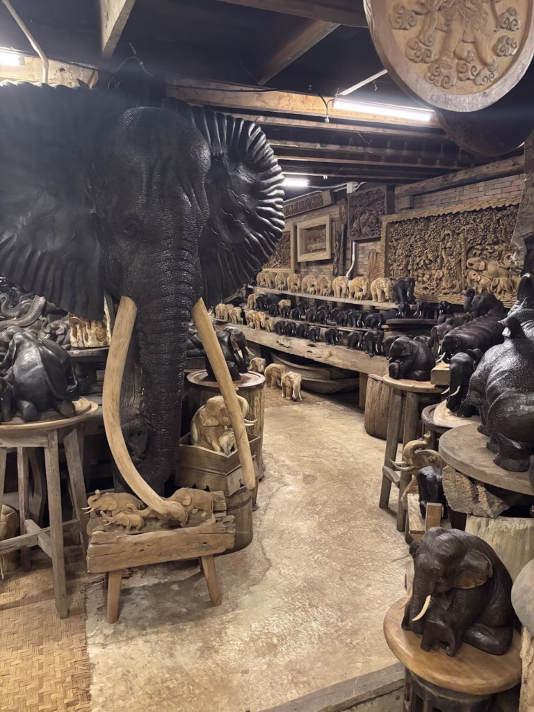 Wood carving workshop on the Mae Hong Son Loop
