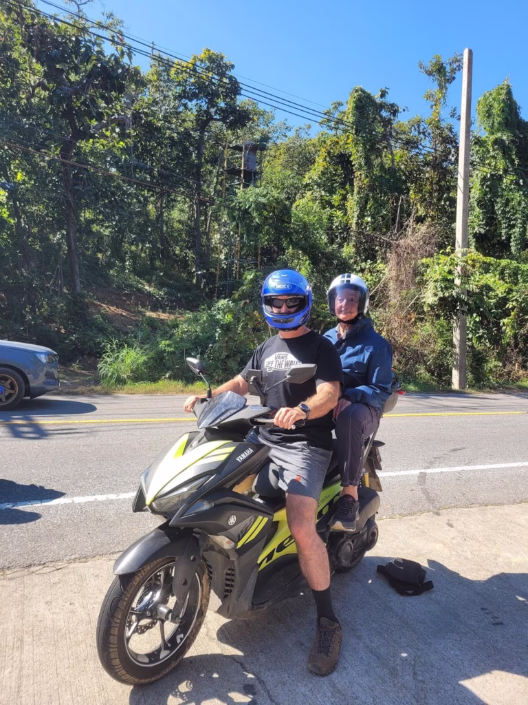 Two riders on a scooter on the Mae Hong Son Loop