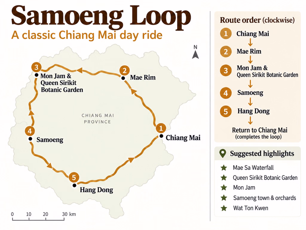 Samoeng Loop simple route map
