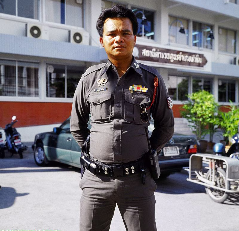 A Royal Thai Police officer in uniform